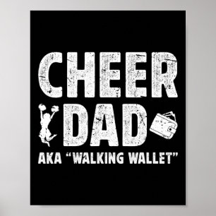 Jubel-Vater Walking Wallet Vater einer Cheerleader Poster