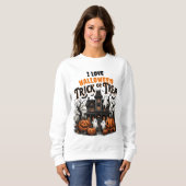 Jubelabend mit Gespenstern und Kürbissen! Sweatshirt (Vorne ganz)