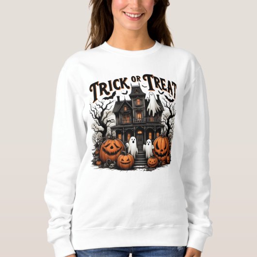 Jubelabend mit Gespenstern und Kürbissen! Sweatshirt (Vorderseite)