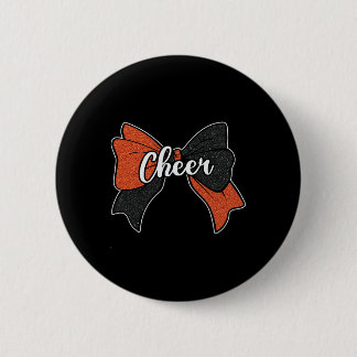 Jubelbogen Orange Schwarz Lustig Sport Cheerleader Button