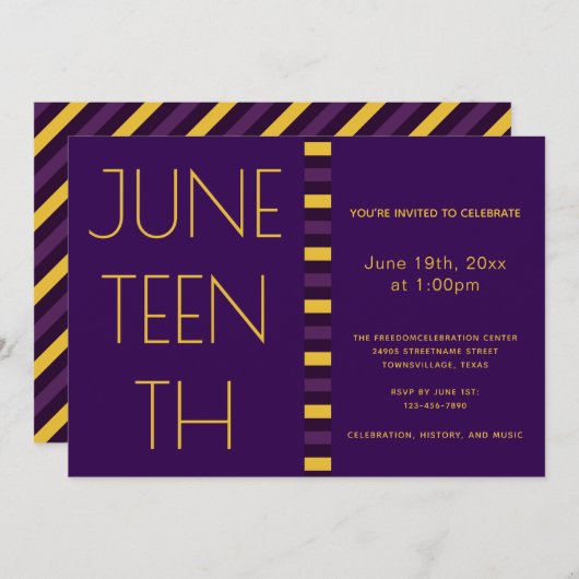 Jubelfeier der Lila Freiheit Einladung (Vorne/Hinten)