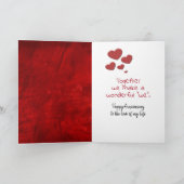 Jubelherz auf rotem Leder Karte (Innenseite)