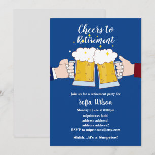 Jubeln, Bier, Party Einladung der Rente