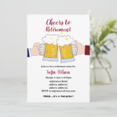 Jubeln, Bier, Party Einladung der Rente (Stehend Vorderseite)