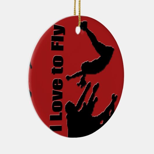 Jubeln Sie führender Verzierung, Copyright Karen J Keramik Ornament (Rechts)