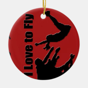Jubeln Sie führender Verzierung, Copyright Karen J Keramik Ornament