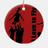 Jubeln Sie führender Verzierung, Copyright Karen J Keramik Ornament (Hinten)