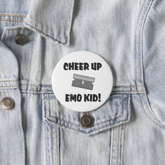 Jubeln Sie oben Emo Kind zu! Button (Beispiel)