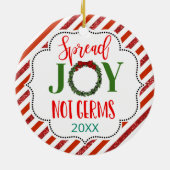 jubelnde Freude nicht Keime 2020 covid19 Speicher Keramik Ornament (Hinten)