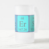 Jubelt Wort-Tasse der periodischen Tabelle zu Mattglas Bierglas (VorderseiteRechts)