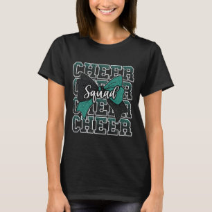 Jubelteam Grün Schwarze Schleife Sport Cheerleader T-Shirt