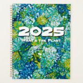 Jubilant-Blue & Green Floral Customizable 2025 Planer (Vorderseite)