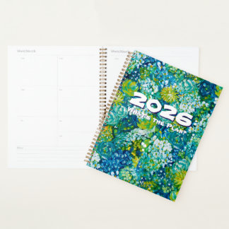 Jubilant-Blue & Green Floral Customizable Planner Planer