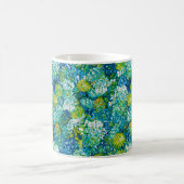 Jubilant Spring Blue & Green Modern Floral Kaffeetasse (Mittel)