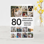 Jubiläum 13 Foto Collage Black and White Karte (Gelbe Blume)