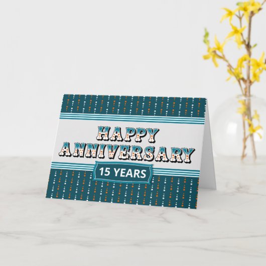 Jubiläum 15 Jahre dekorative Textkarte Karte (Gelbe Blume)