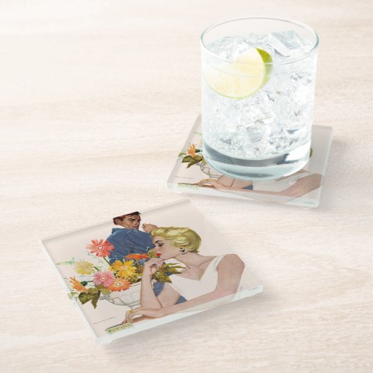 Jubiläum 2 glasuntersetzer (Schrägansicht)