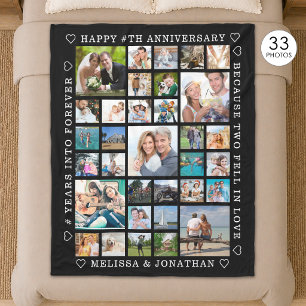 Jubiläum 33 FotoCollage Custom Personalisiert Fleecedecke