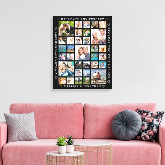 Jubiläum 33 FotoCollage Custom Personalisiert Leinwanddruck (Insitu (Wohnzimmer))