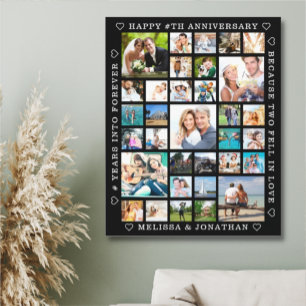 Jubiläum 33 FotoCollage Custom Personalisiert Leinwanddruck