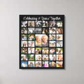 Jubiläum 39 FotoCollage Personalisiert Black Leinwanddruck (Vorderseite)