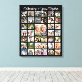 Jubiläum 39 FotoCollage Personalisiert Black Leinwanddruck (Insitu (Holzboden))