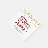 Jubiläum 40 JAHRE IM MAKING Gold Confetti Serviette (Ecke)