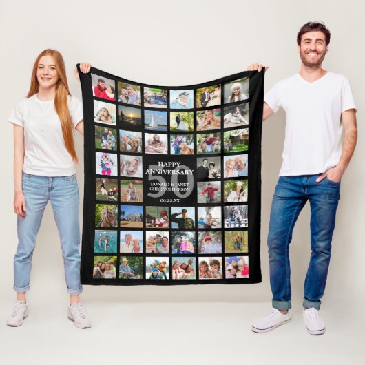 Jubiläum 44 FotoCollage jedes Jahr Personalisiert Fleecedecke (Beispiel)