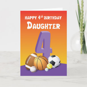 Jubiläum 4. Geburtstag Sportbälle Karte