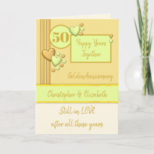 Jubiläum 50. Golden 50 Jahre grüne Sahne Karte