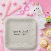 Jubiläum Abstrakte Elfenbeintextur Pappteller (Party)