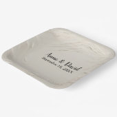 Jubiläum Abstrakte Elfenbeintextur Pappteller (Gewinkelt)