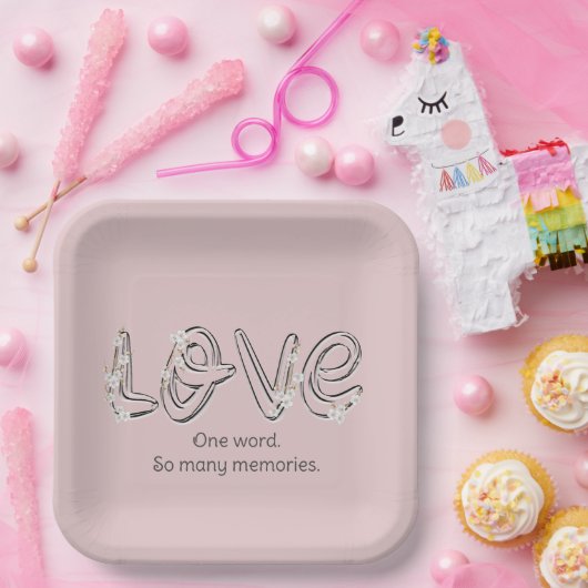 Jubiläum Almond Blossom Liebe Text Pappteller (Party)