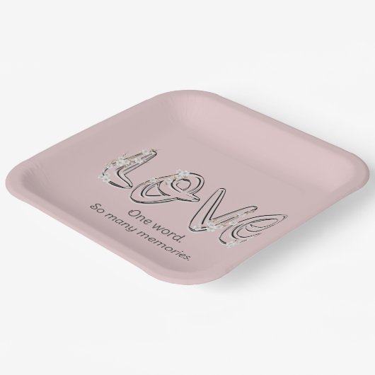 Jubiläum Almond Blossom Liebe Text Pappteller (Gewinkelt)