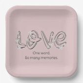 Jubiläum Almond Blossom Liebe Text Pappteller (Vorderseite)