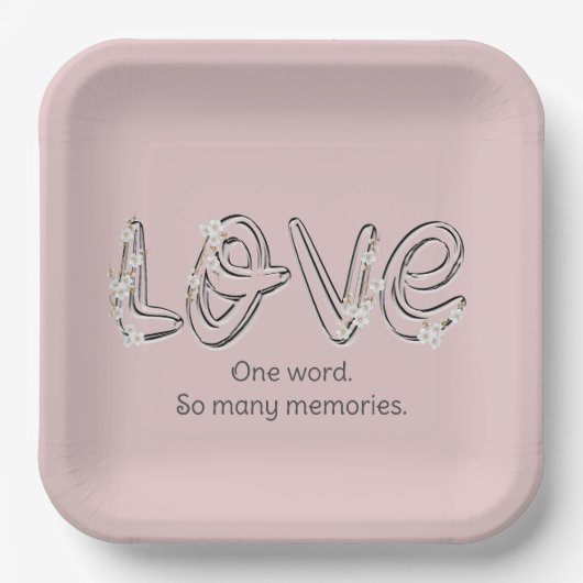 Jubiläum Almond Blossom Liebe Text Pappteller (Vorderseite)