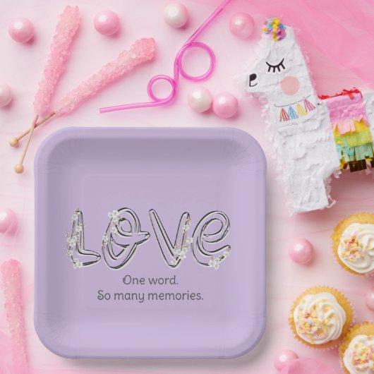 Jubiläum Almond Blossom Liebe Text Pappteller (Party)