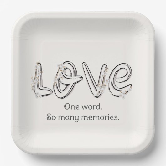 Jubiläum Almond Blossom Liebe Text Pappteller (Vorderseite)