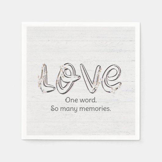 Jubiläum Almond Blossom Liebe Text Serviette (Vorderseite)