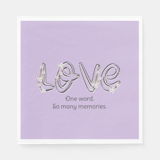 Jubiläum Almond Blossom Liebe Text Serviette (Vorderseite)