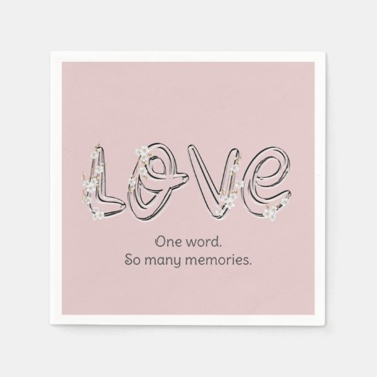 Jubiläum Almond Blossom Liebe Text Serviette (Vorderseite)