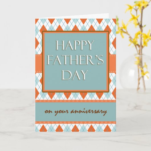 Jubiläum am Vatertag, Raute Design Karte (Gelbe Blume)