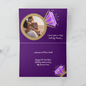 Jubiläum Amethyst Ring lila Foto Karte (Innenseite)