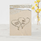 Jubiläum Beach Hearts in Sand mit Surf Karte (Gelbe Blume)