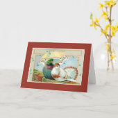 Jubiläum Beste Wünsche, Zwei Vögel mit Schirm Karte (Gelbe Blume)