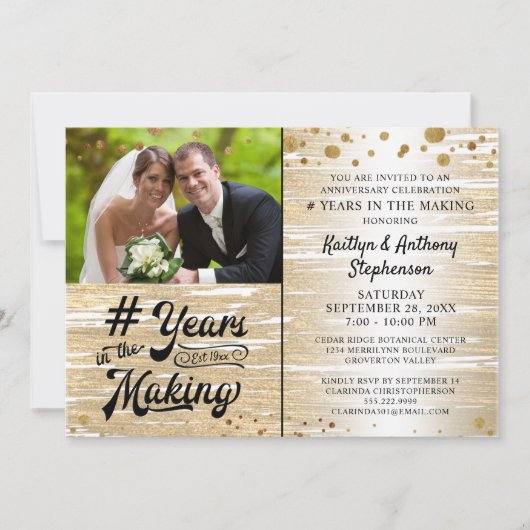 Jubiläum Black Gold JAHRE IM MAKING Einladung (Vorderseite)