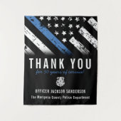 Jubiläum Blue Line Polizeischutz Wandteppich (Vorderseite)