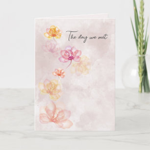 Jubiläum Blume auf rosa Abstrakt Karte