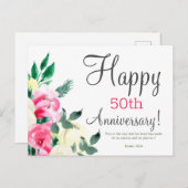 Jubiläum Blumenbibel Verse Postkarte (Vorne/Hinten)