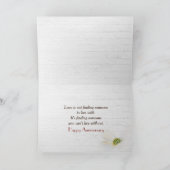 Jubiläum Blumentext auf Holz Karte (Innenseite)